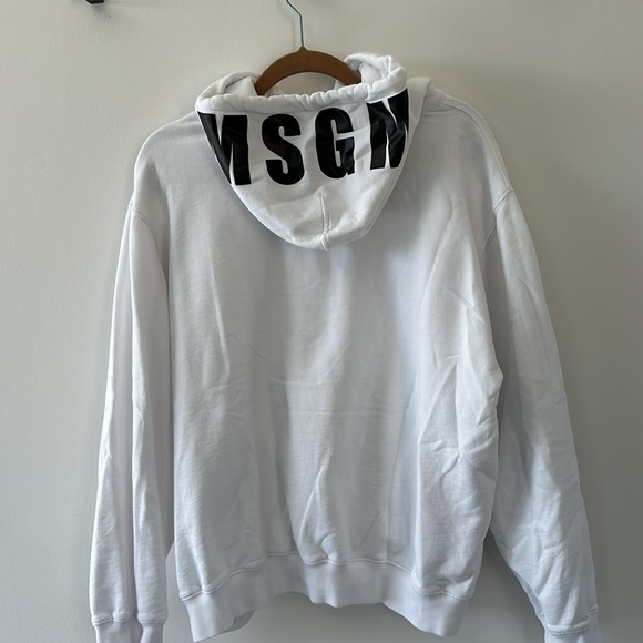 Men’s white MSGM logo printed cotton hoodie in size Medium - Picture 4 of 5